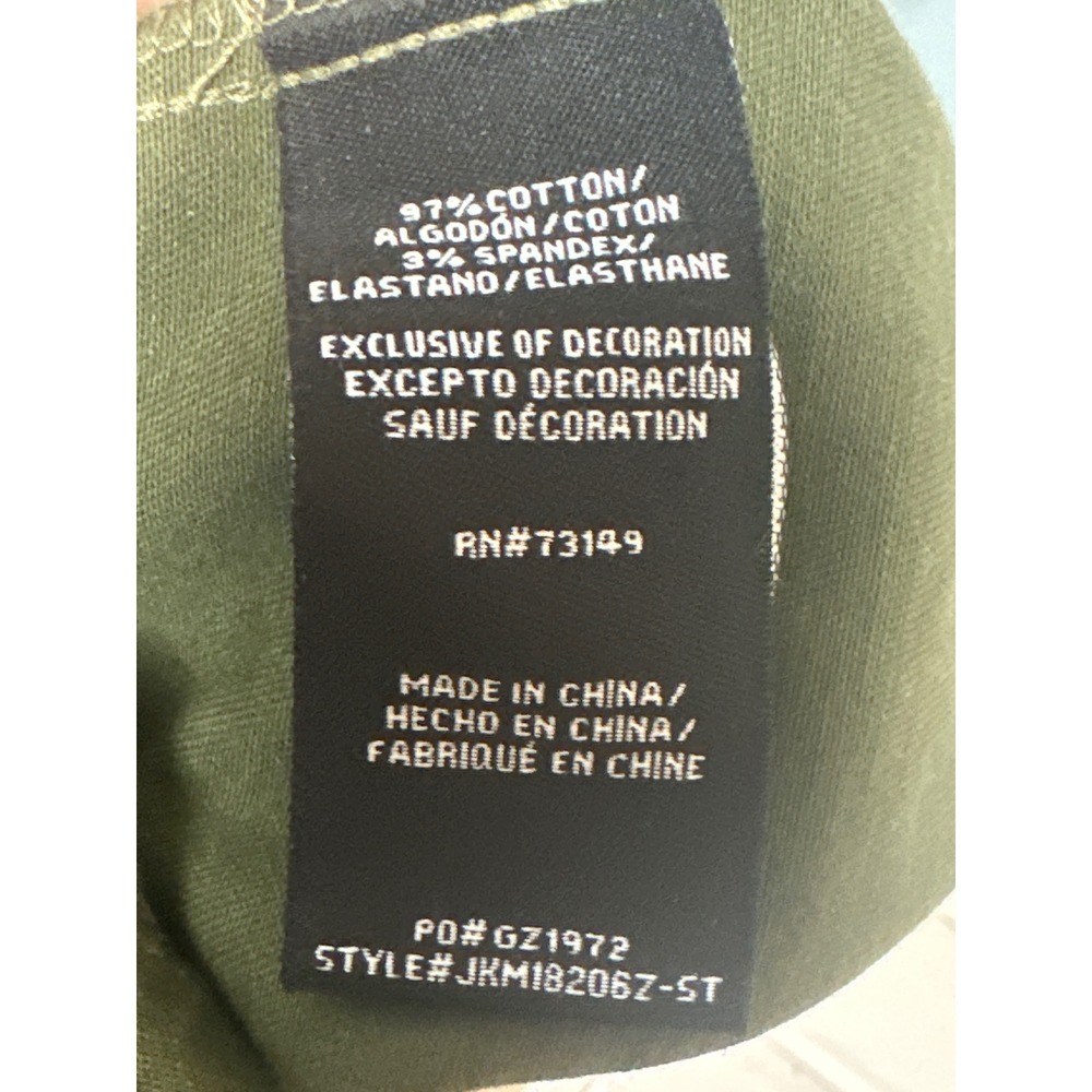 One 5 One Olive Green Military Peplum Jacket Red Floral Embroidery Womens Large - Picture 9 of 10